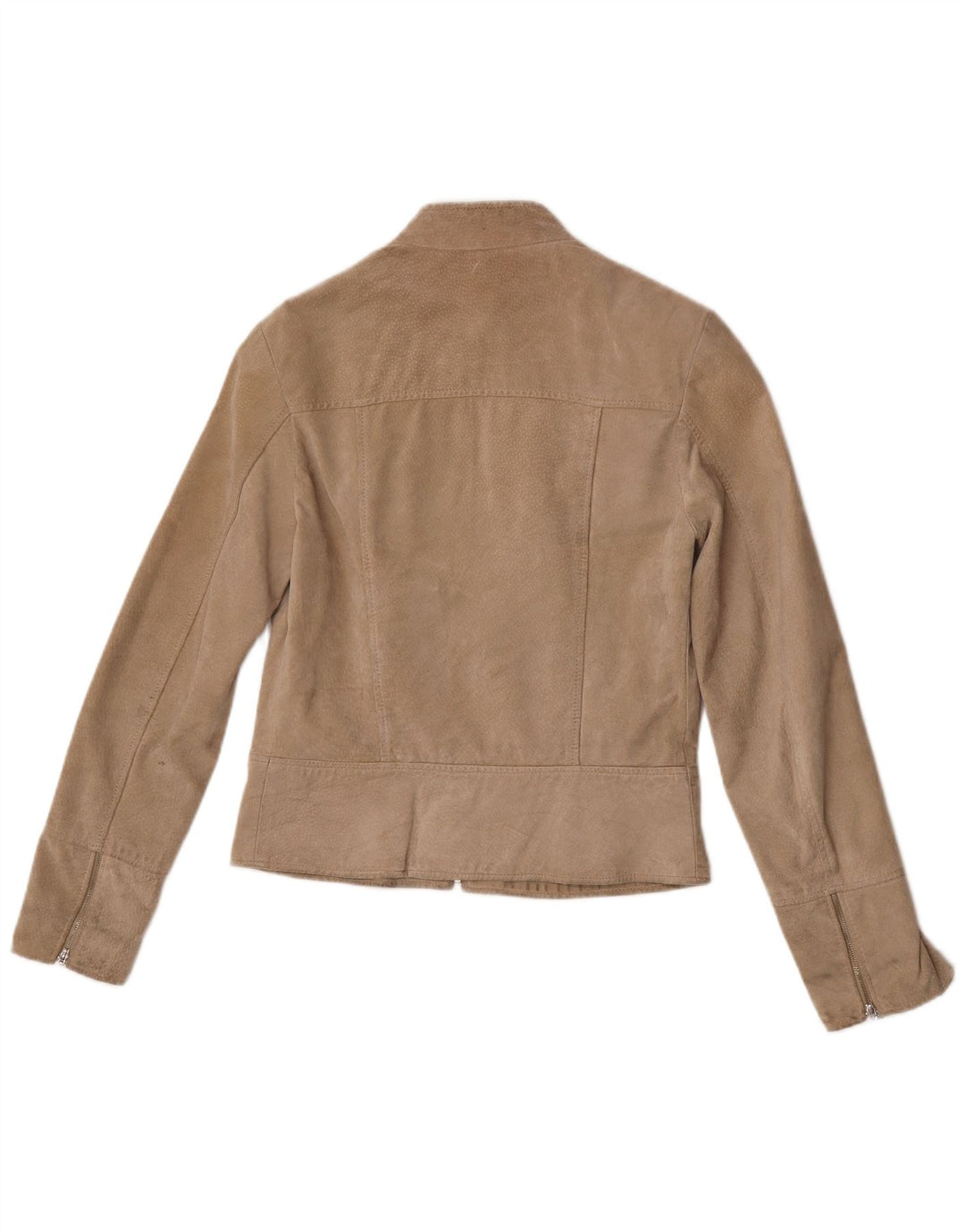 Privilegi Womens Suede Jacket IT 42 Medium Beige Leather