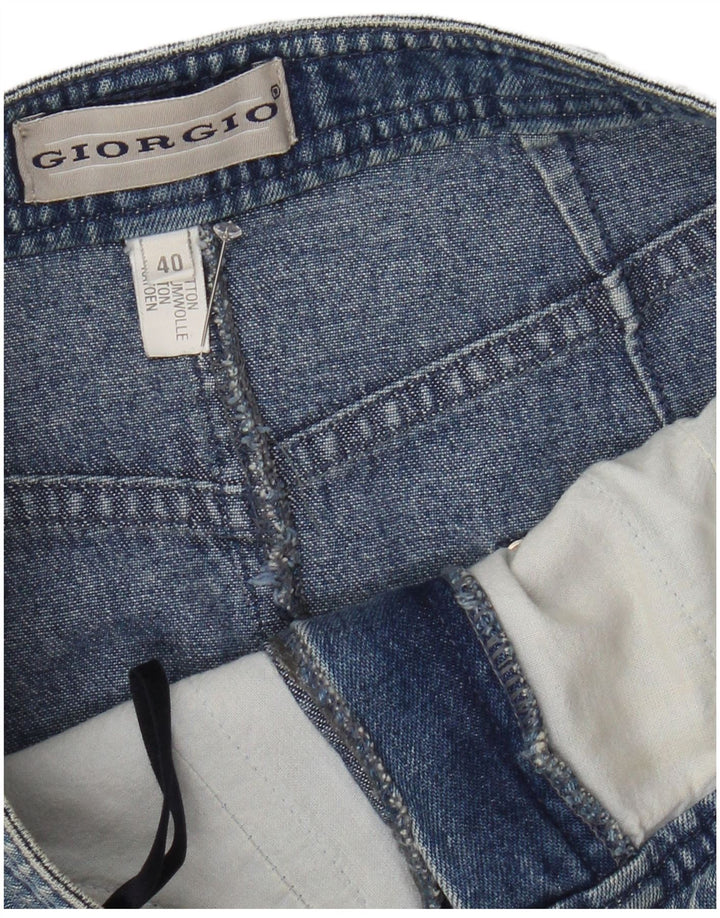 Vintage Womens Denim Skirt EU 40 Medium W28 Blue Cotton