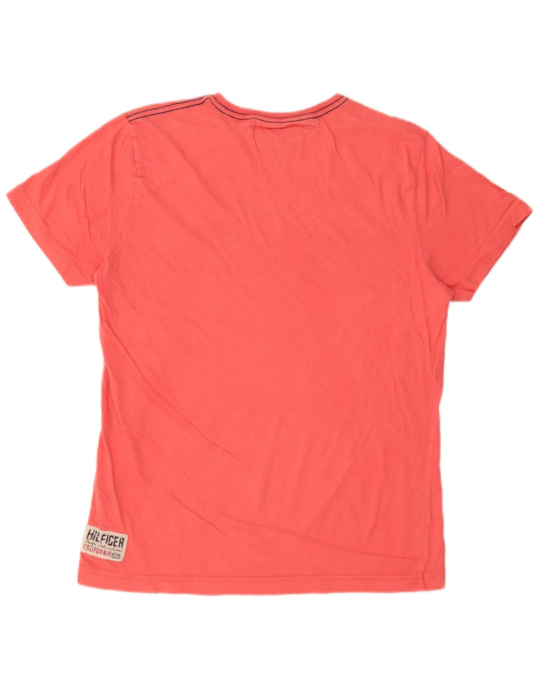 TOMMY HILFIGER Mens Graphic T-Shirt Top Medium Pink Cotton