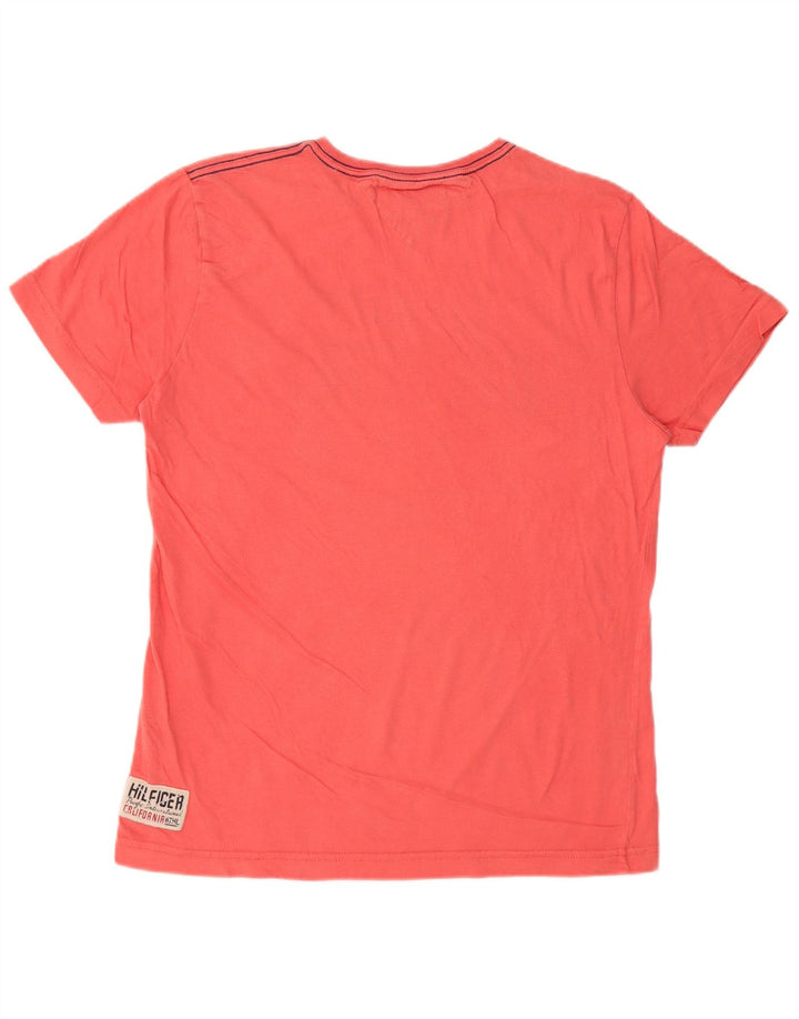 TOMMY HILFIGER Mens Graphic T-Shirt Top Medium Pink Cotton
