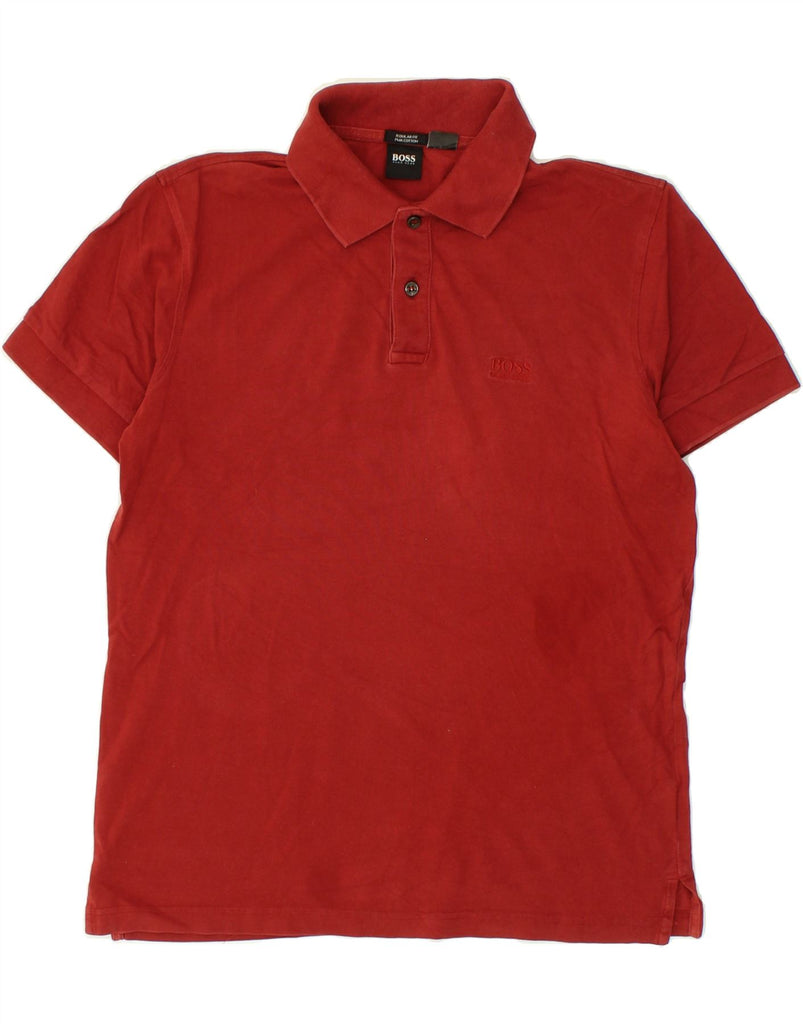 HUGO BOSS Mens Regular Fit Polo Shirt Medium Red Cotton | Vintage Hugo Boss | Thrift | Second-Hand Hugo Boss | Used Clothing | Messina Hembry 