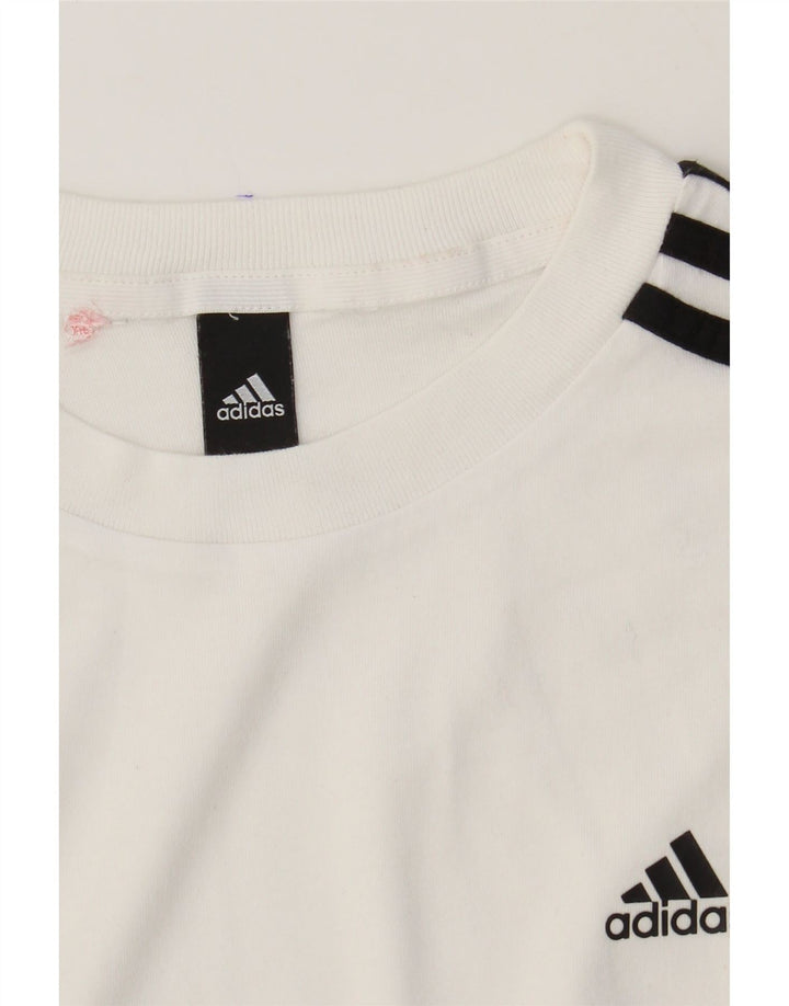 ADIDAS Womens T-Shirt Top UK 10 Small White Vintage Adidas and Second-Hand Adidas from Messina Hembry 