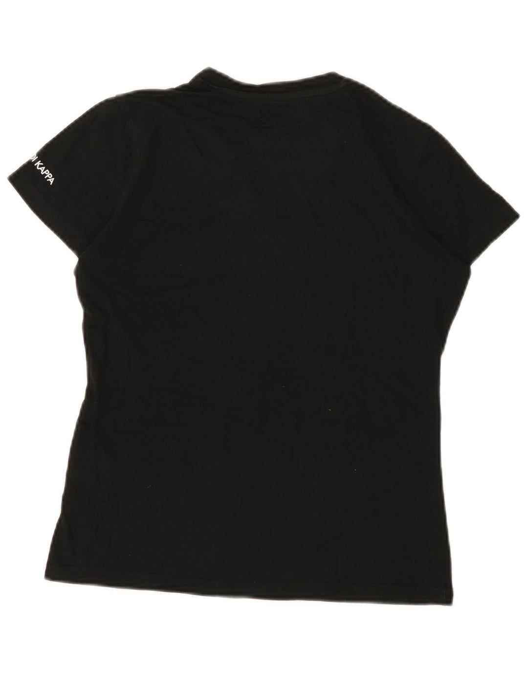 Kappa Womens T-Shirt Top UK 12 Medium Black Cotton