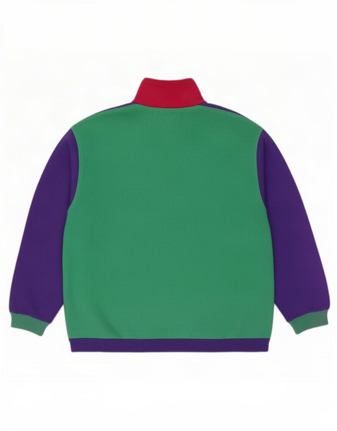 Gymnasium Mens Zip Neck Fleece Jumper Medium Green Colourblock Polyester