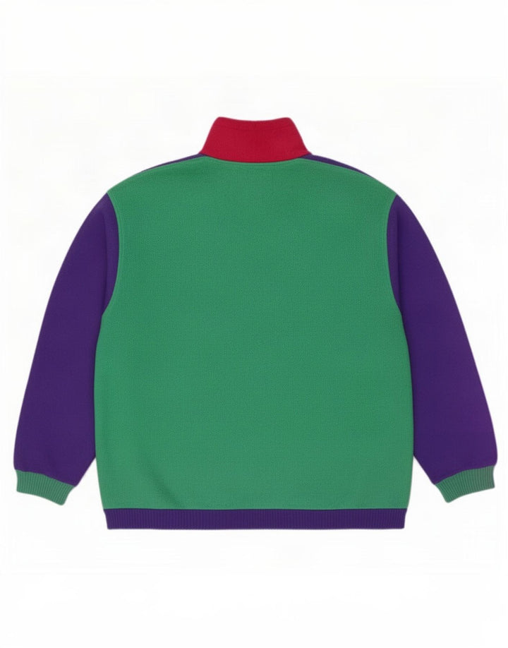 Gymnasium Mens Zip Neck Fleece Jumper Medium Green Colourblock Polyester