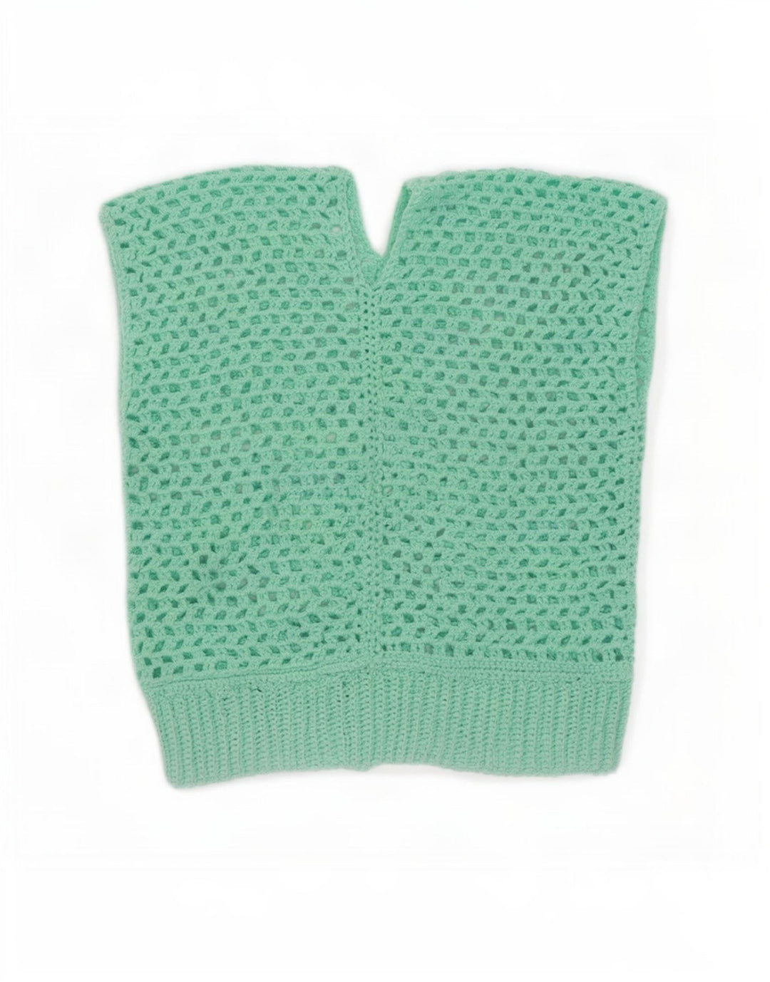 Vintage Womens Crochet Vest Tank Top UK 14 Medium Turquoise