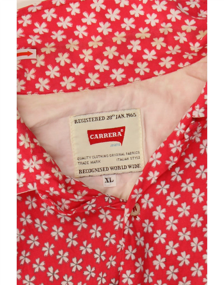 Carrera Mens Short Sleeve Shirt XL Red Floral