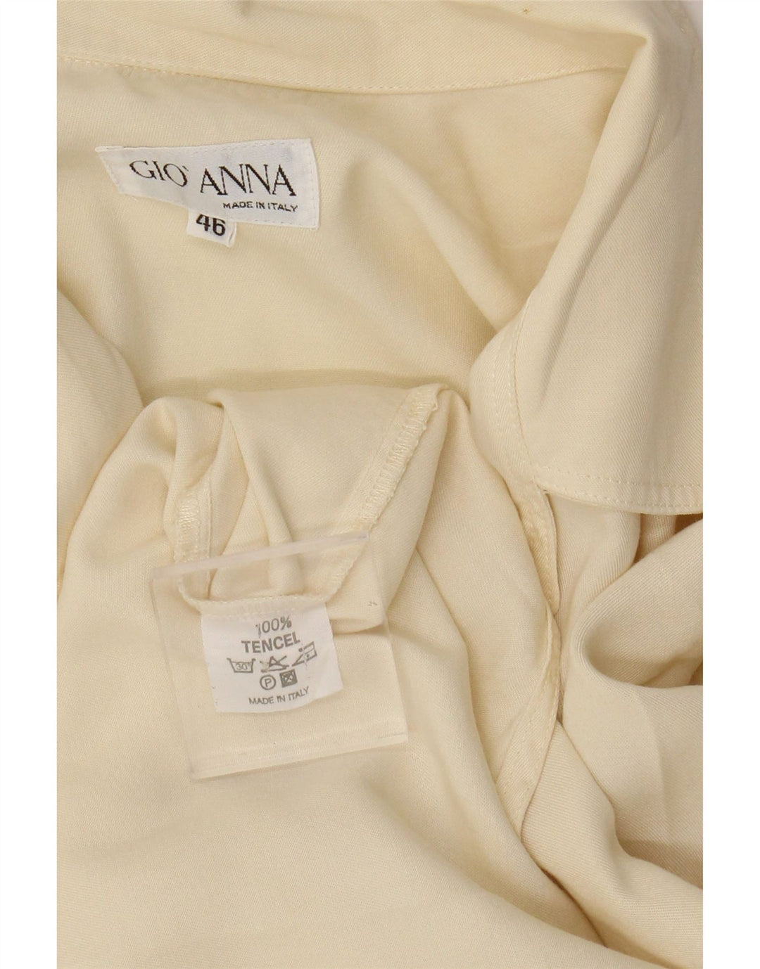 Gio Anna Womens Shirt IT 46 Large Off White Tencel