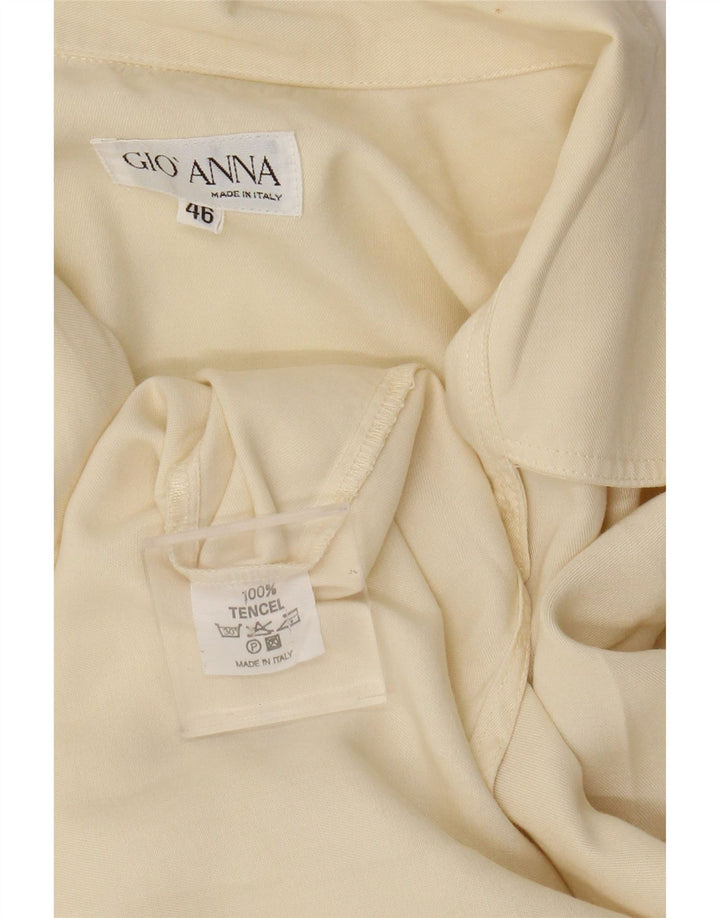 Gio Anna Womens Shirt IT 46 Large Off White Tencel