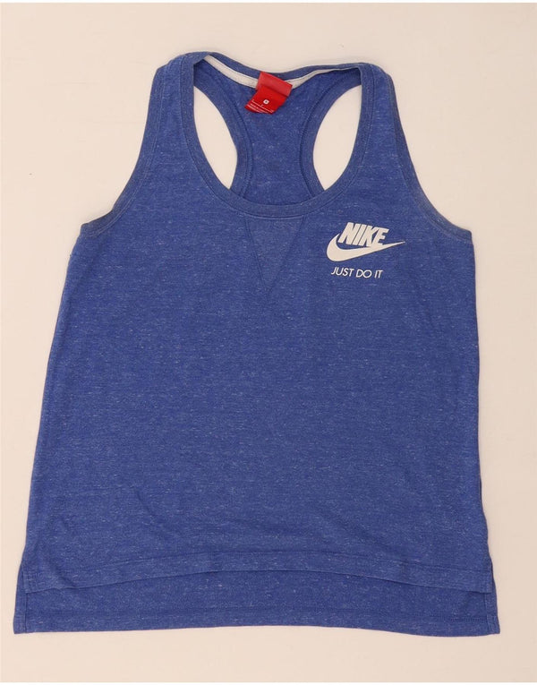 Nike Womens Vest Top UK 10 Small Blue Flecked