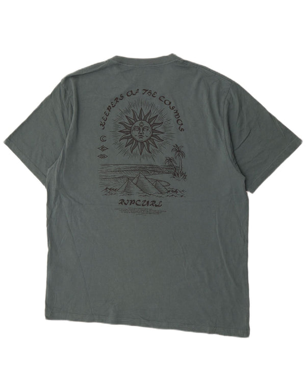Rip Curl Mens Relaxed Fit Graphic T-Shirt Top XL Green Cotton