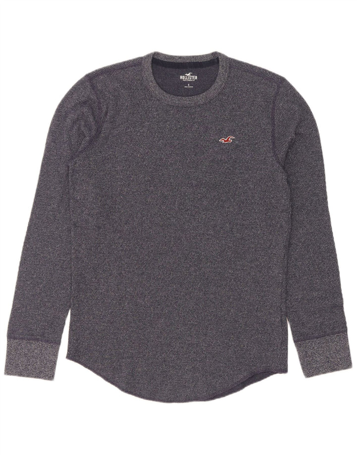 Hollister Mens Top Long Sleeve Small Navy Blue Flecked Cotton