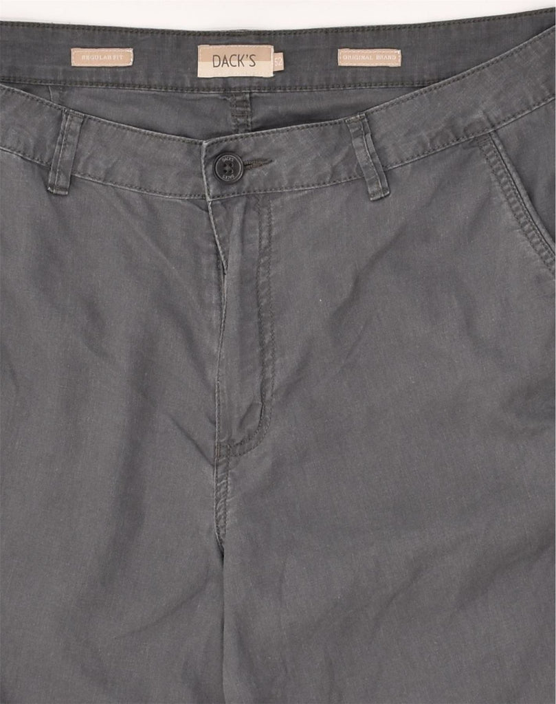 DACK'S Mens Regular Fit Chino Shorts IT 52 XL W38 Grey Linen | Vintage Dack's | Thrift | Second-Hand Dack's | Used Clothing | Messina Hembry 