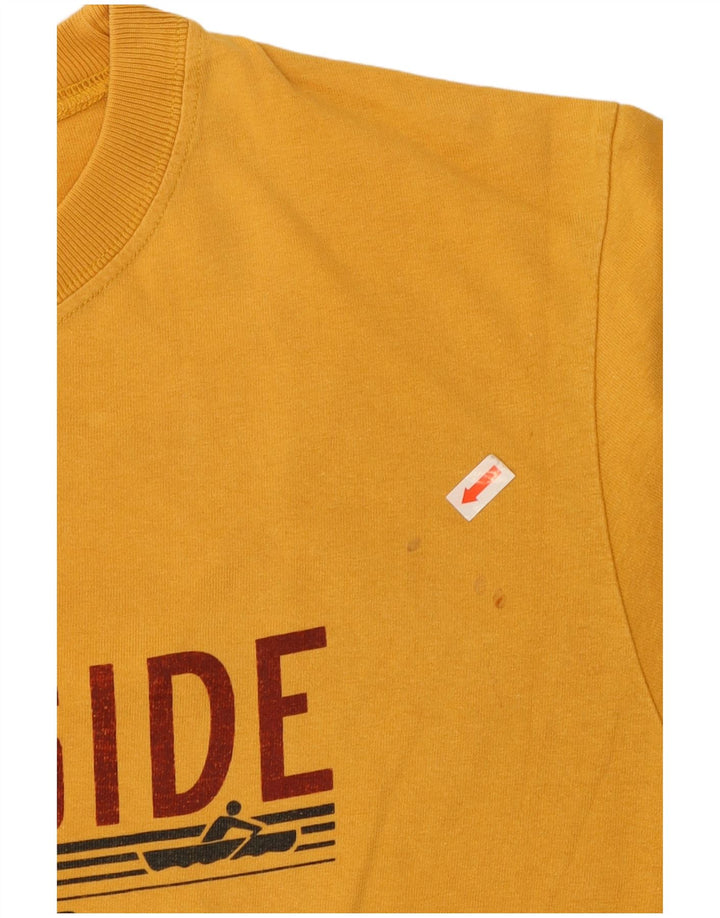 Meltin' Pot Mens Graphic T-Shirt Top Medium Yellow Cotton