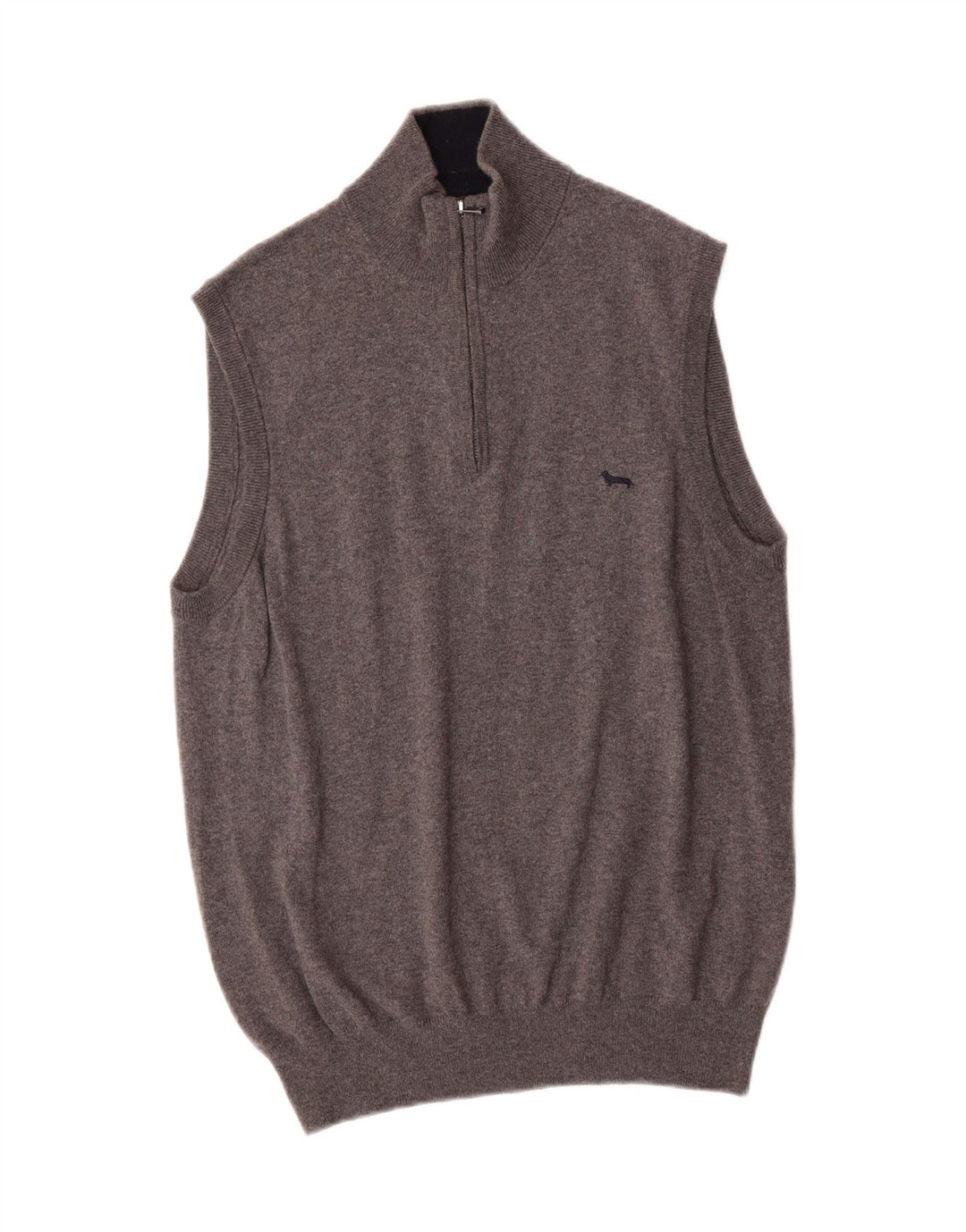 HARMONT & BLAINE Mens Zip Neck Vest Tank Top Large Grey Cotton Vintage Harmont & Blaine and Second-Hand Harmont & Blaine from Messina Hembry 