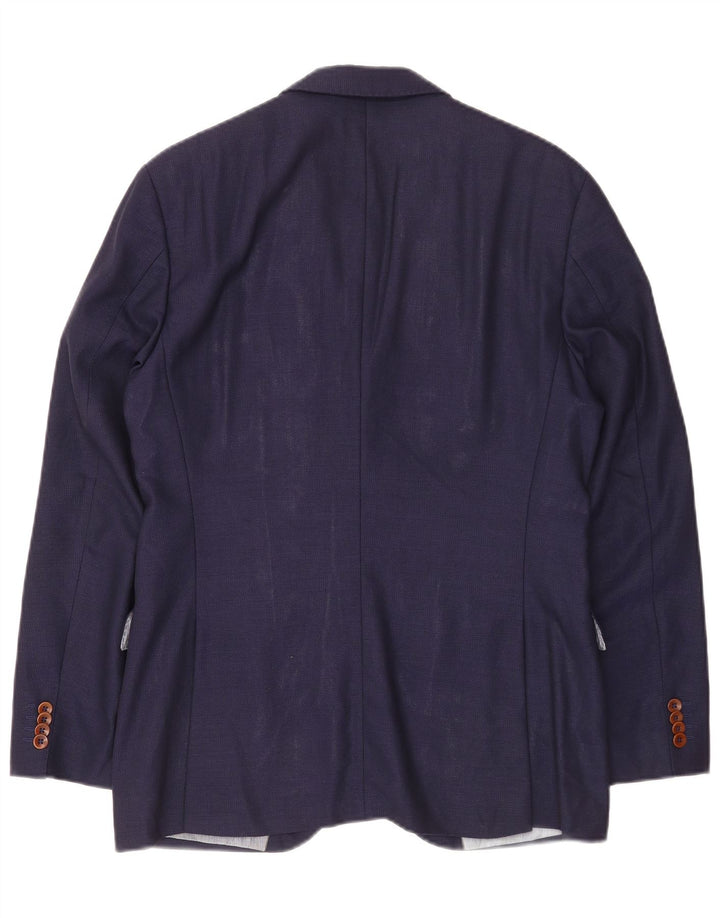 Hugo Boss Mens 2 Button Blazer Jacket EU 48 Medium Navy Blue Virgin Wool