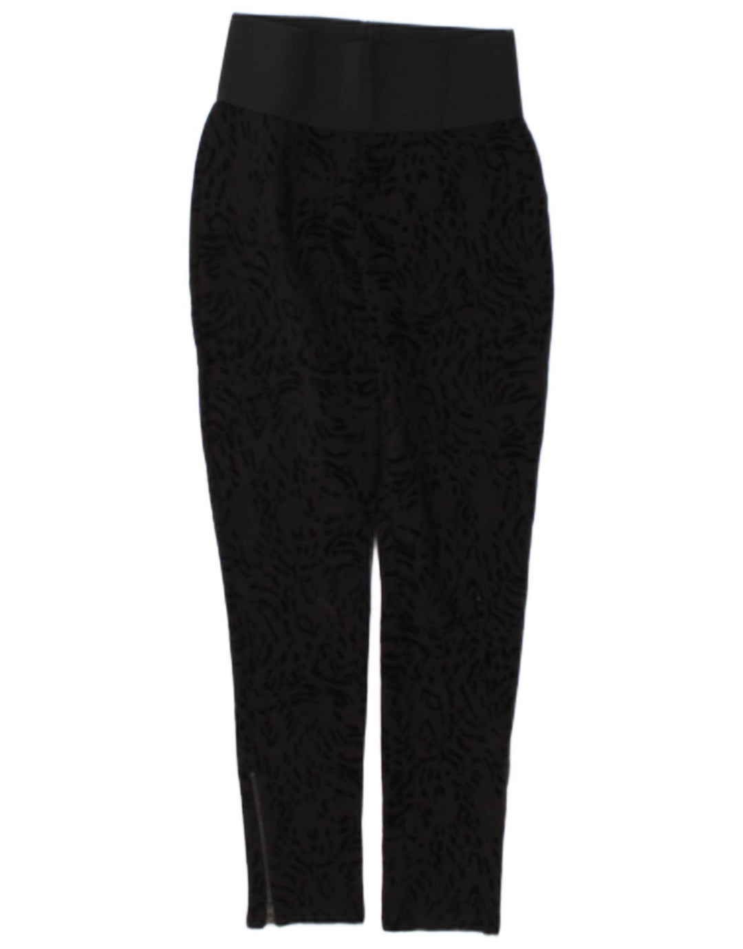 Zara Womens Leggings UK 12 Medium Black Animal Print