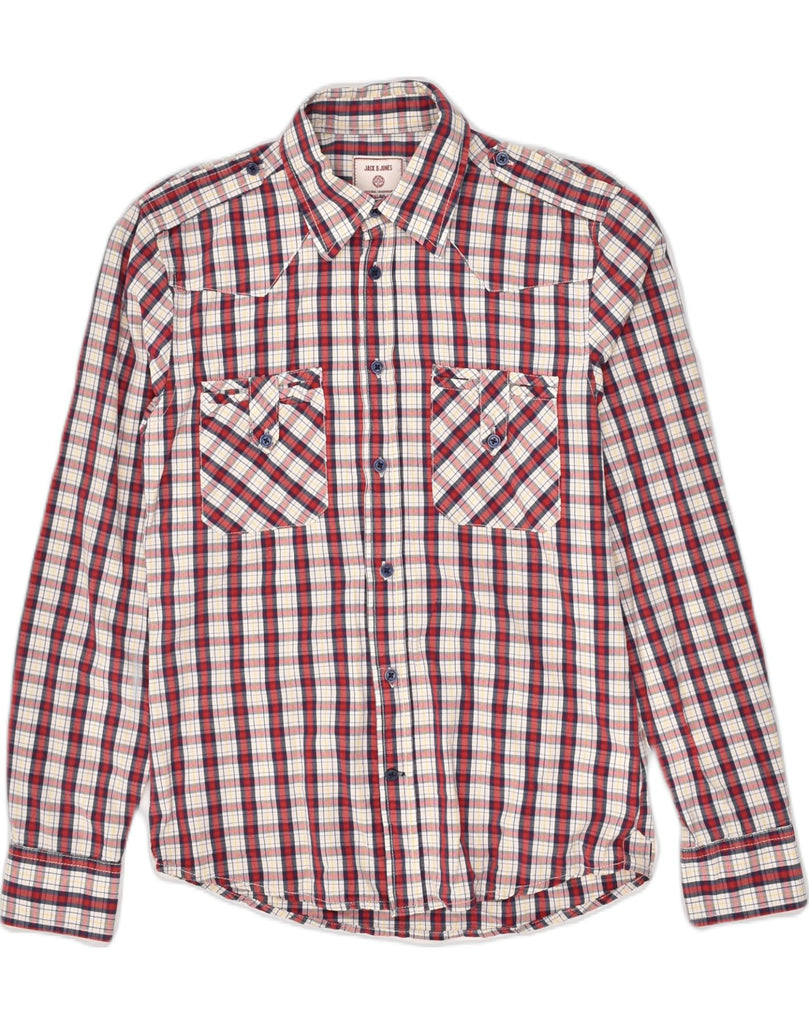 JACK & JONES Mens Shirt Small Red Check Cotton | Vintage Jack & Jones | Thrift | Second-Hand Jack & Jones | Used Clothing | Messina Hembry 