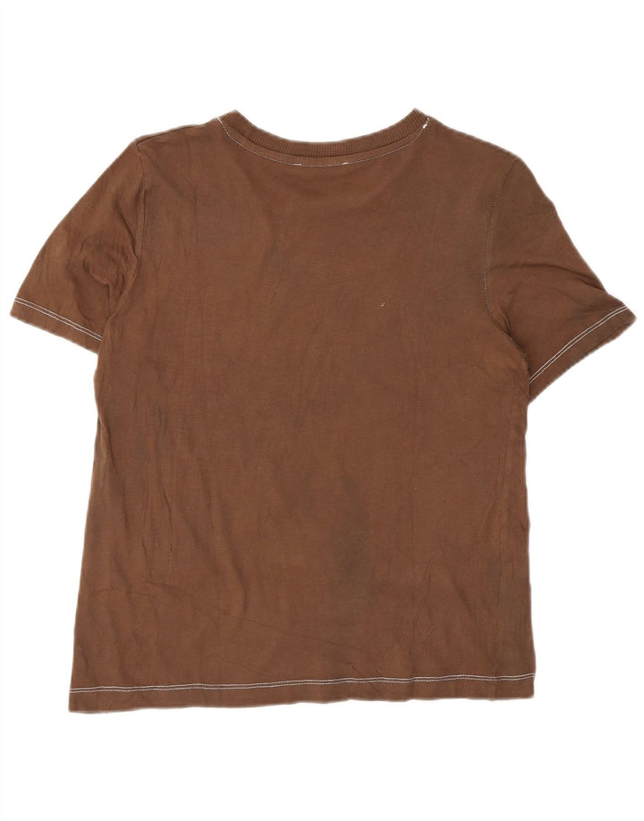 Zara Womens T-Shirt Top UK 10 Small Brown