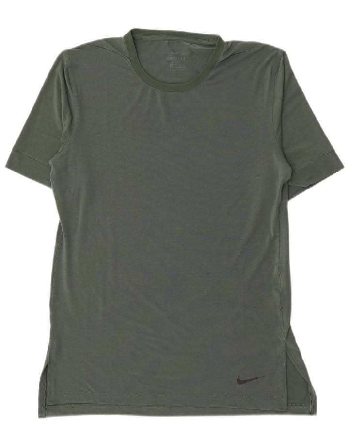Nike Mens Dri Fit T-Shirt Top Medium Green Polyester