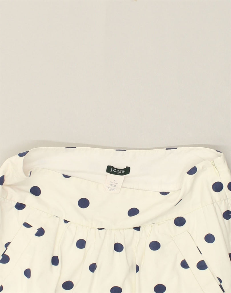 J. CREW Womens A-Line Skirt US 0 XS W26 White Polka Dot Cotton | Vintage J. Crew | Thrift | Second-Hand J. Crew | Used Clothing | Messina Hembry 