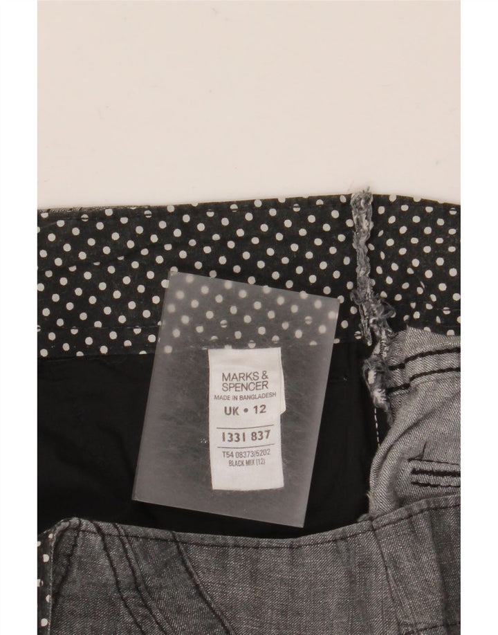 MARKS & SPENCER Womens Chino Shorts UK 12 Medium W30 Black Cotton