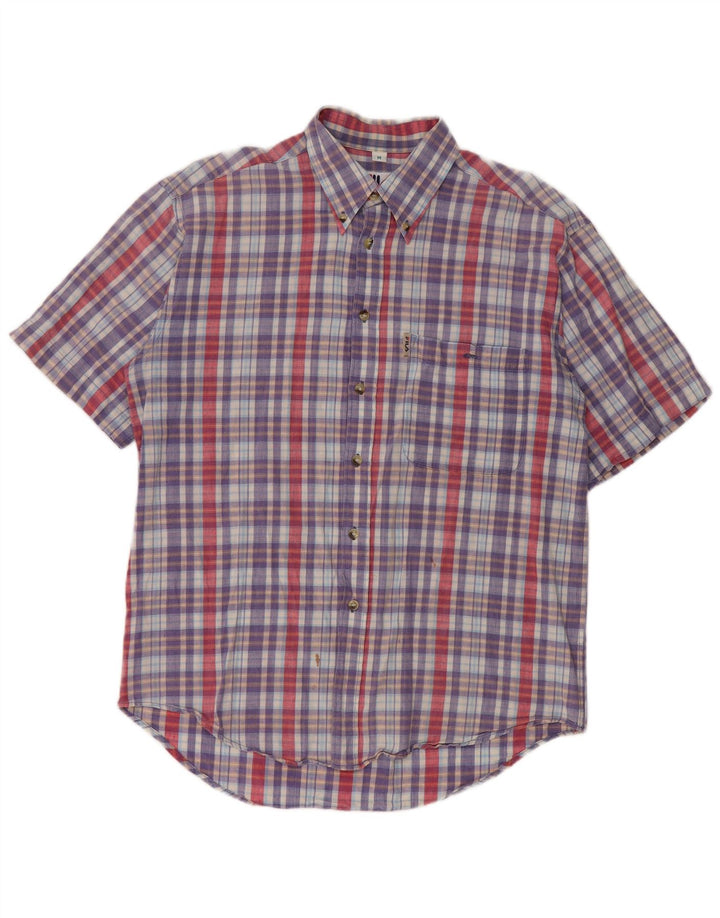 Fila Mens Short Sleeve Shirt Medium Multicoloured Check Cotton