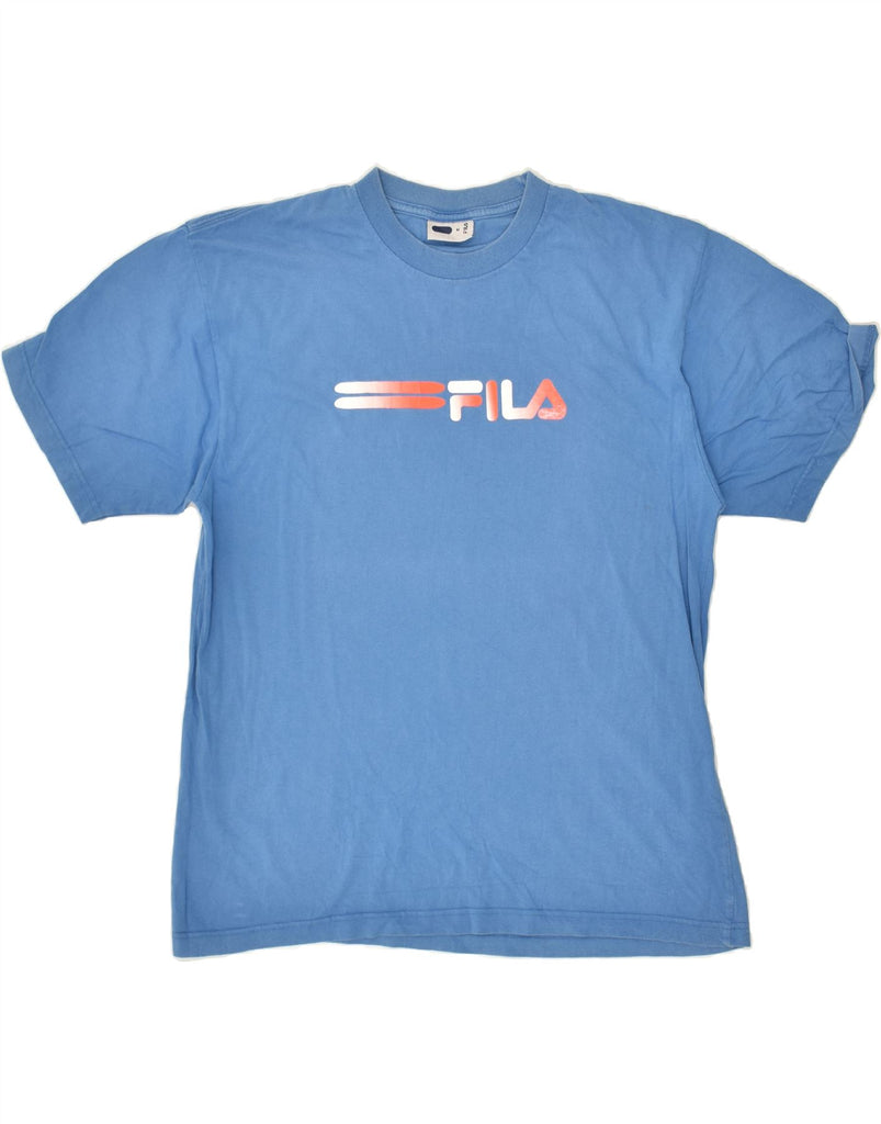 FILA Mens Graphic T-Shirt Top Medium Blue | Vintage Fila | Thrift | Second-Hand Fila | Used Clothing | Messina Hembry 