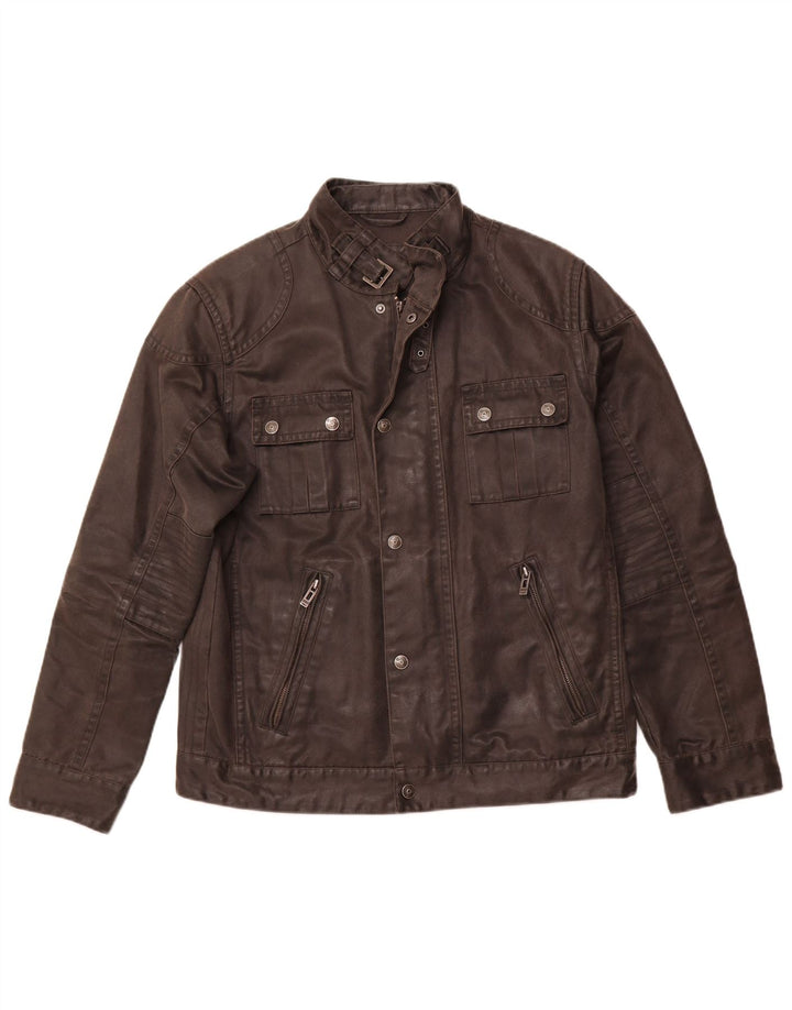 ENGBERS Mens Utility Jacket UK 40 Large Black Cotton