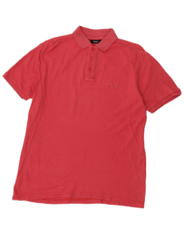 FILA Mens Polo Shirt Small Pink Cotton