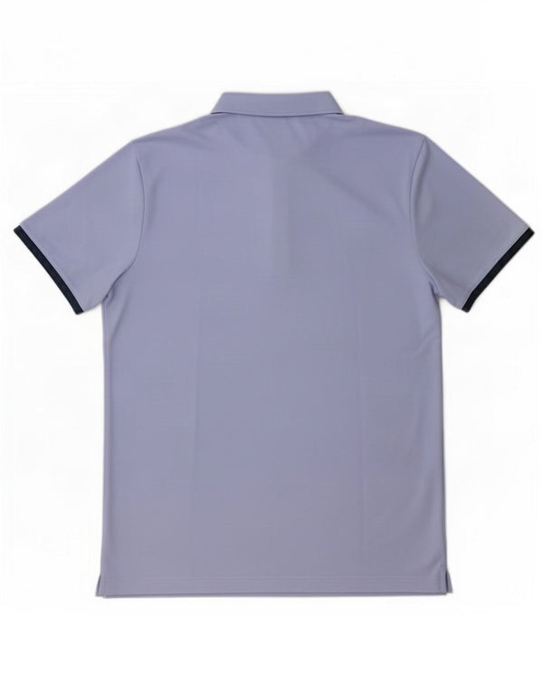 Adidas Mens Polo Shirt Medium Purple Striped Polyester