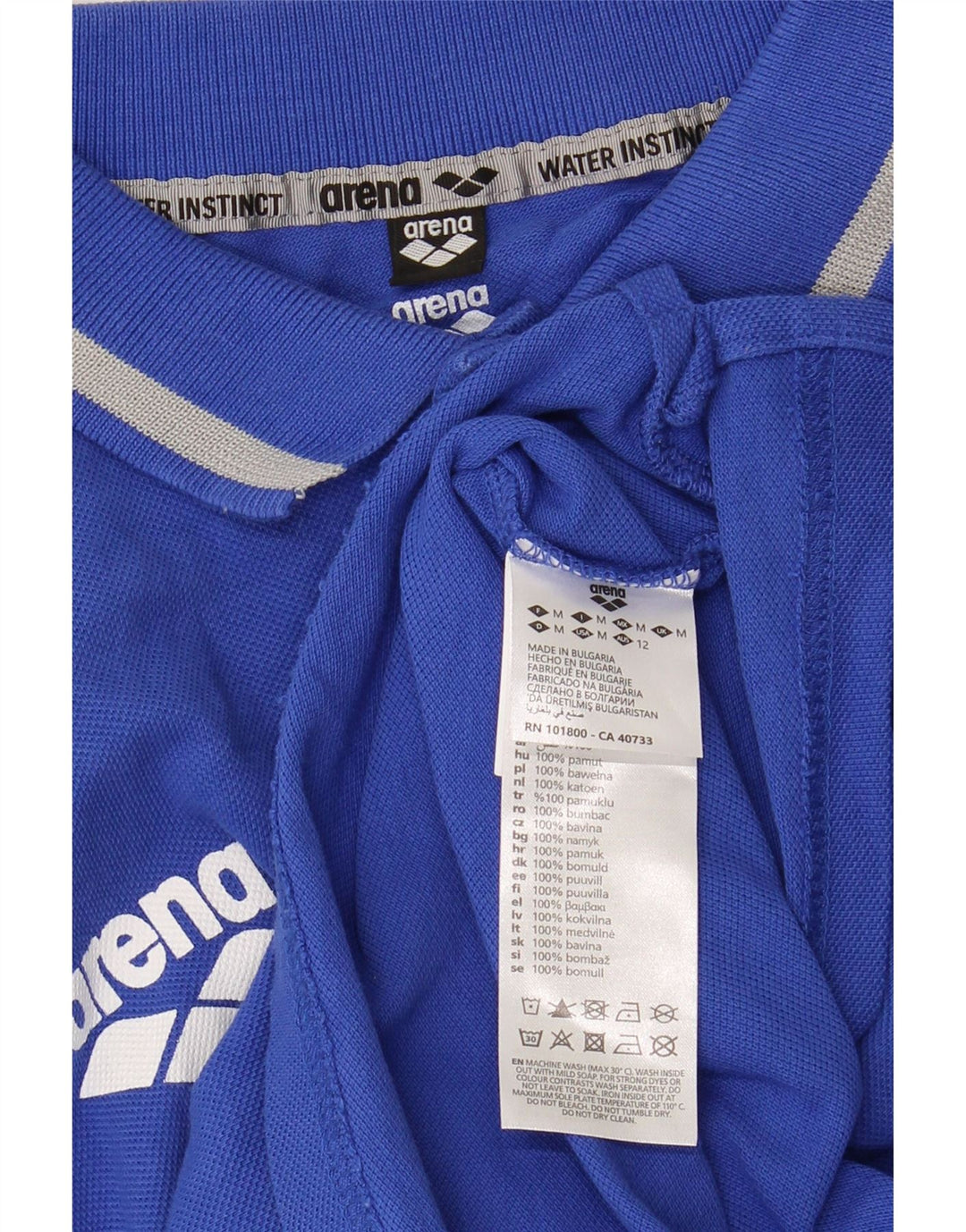 ARENA Mens Polo Shirt Medium Blue Cotton Vintage Arena and Second-Hand Arena from Messina Hembry 