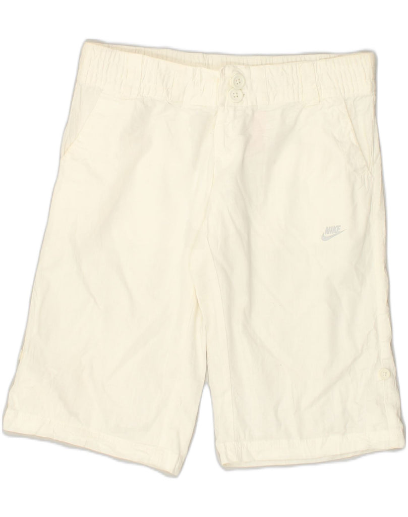 NIKE Girls Chino Shorts 13-14 Years XL W32 Off White Cotton | Vintage Nike | Thrift | Second-Hand Nike | Used Clothing | Messina Hembry 