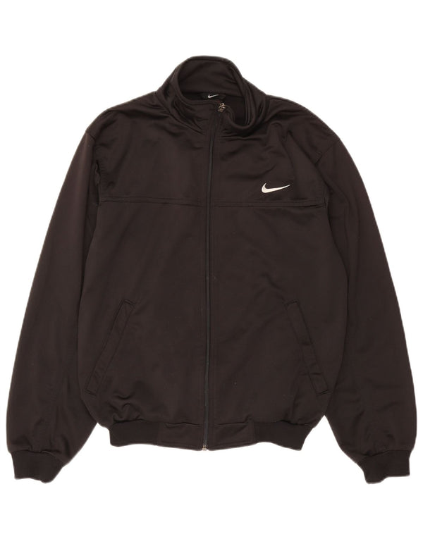 Nike Mens Graphic Tracksuit Top Jacket UK 34/35 XS Black Polyester
