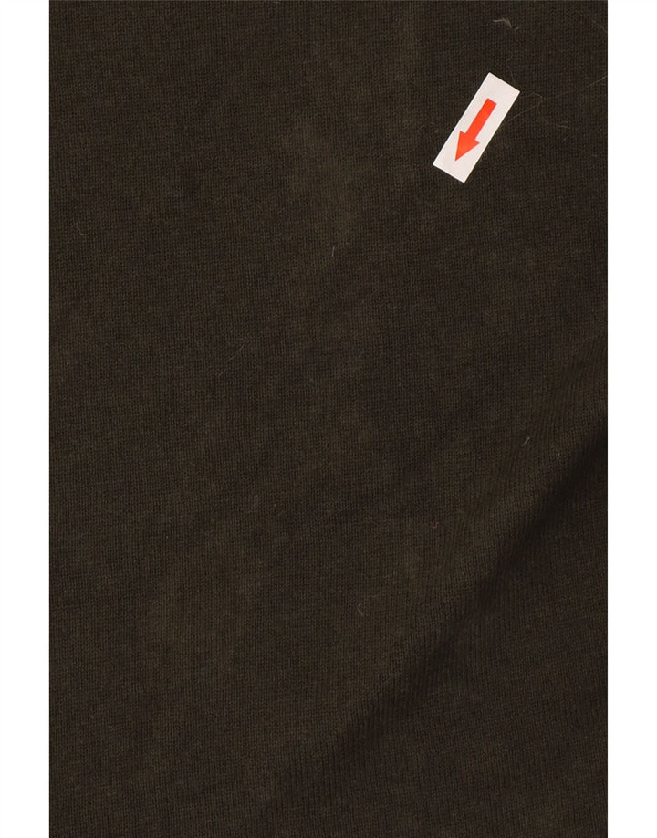 Marks & Spencer Mens Crew Neck Jumper Sweater Medium Khaki Cotton