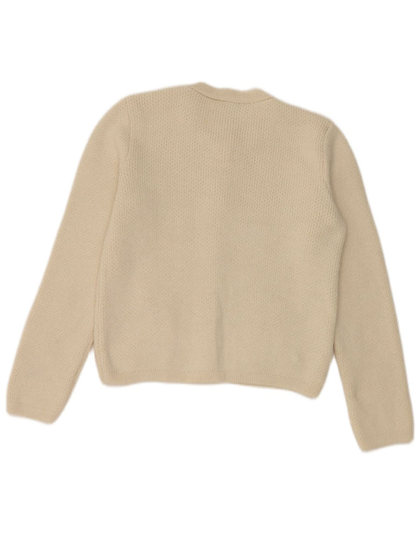 Zara Womens Cardigan Sweater UK 12 Medium Off White Acrylic