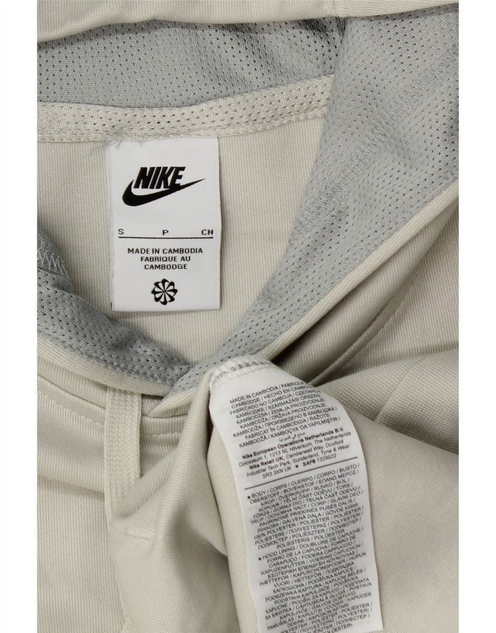NIKE Mens Graphic Hoodie Jumper Small Grey Colourblock Polyester