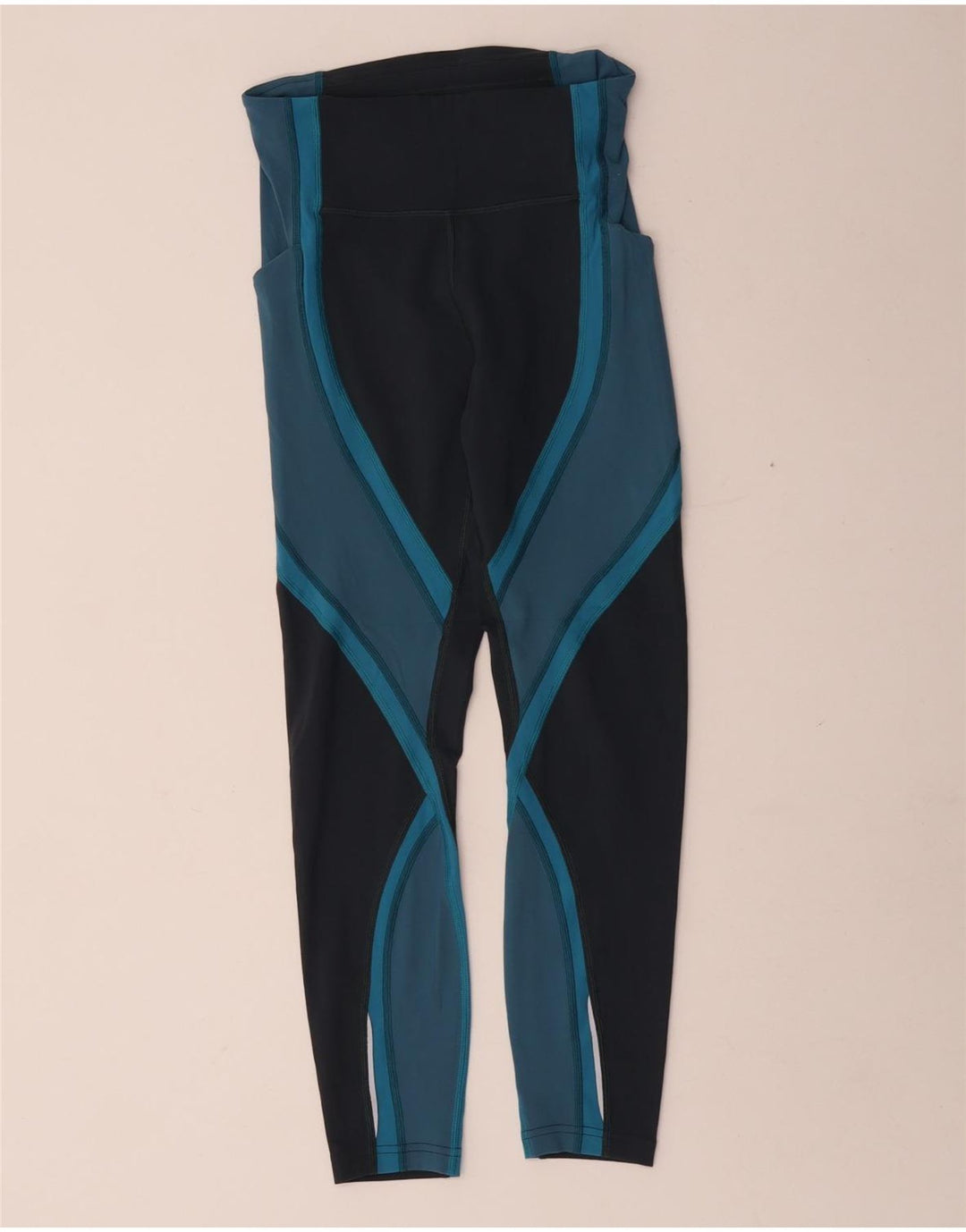 Lululemon Womens Leggings US 4 Small  Blue Colourblock Nylon