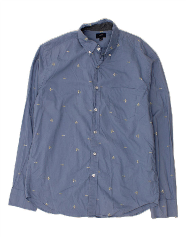J. CREW Mens Shirt Medium Blue Spotted Cotton Vintage J. Crew and Second-Hand J. Crew from Messina Hembry 