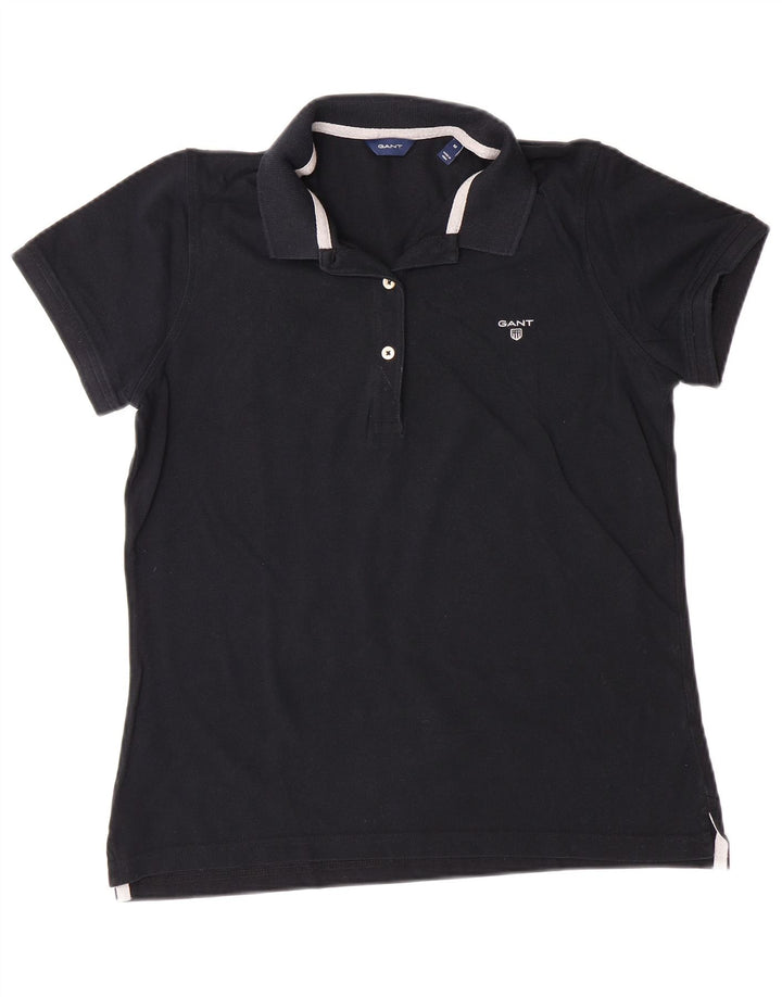 GANT Womens Polo Shirt UK 12 Medium Navy Blue