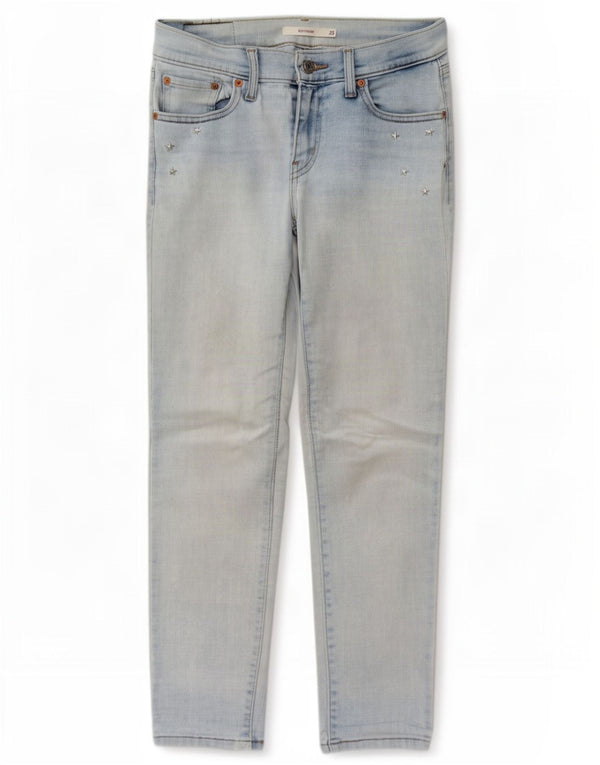 Levi's Womens Boyfriend Slim Jeans W25 L27 Blue Cotton