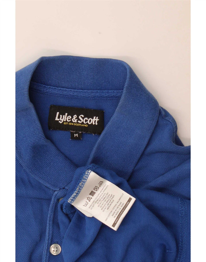 Lyle & Scott Mens Polo Shirt Medium Blue Cotton