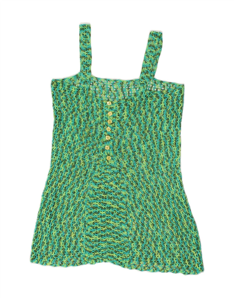 VINTAGE Womens Knit Cami Top UK 12 Medium Green Flecked | Vintage Vintage | Thrift | Second-Hand Vintage | Used Clothing | Messina Hembry 