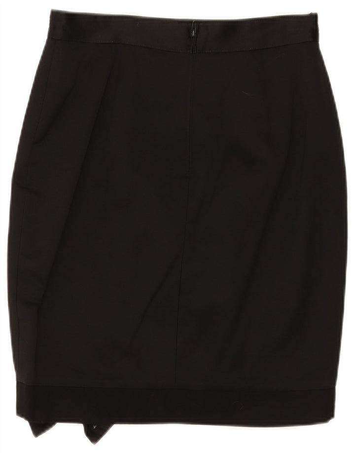 Vintage Womens Pencil Skirt UK 12 Medium W28 Black Acetate