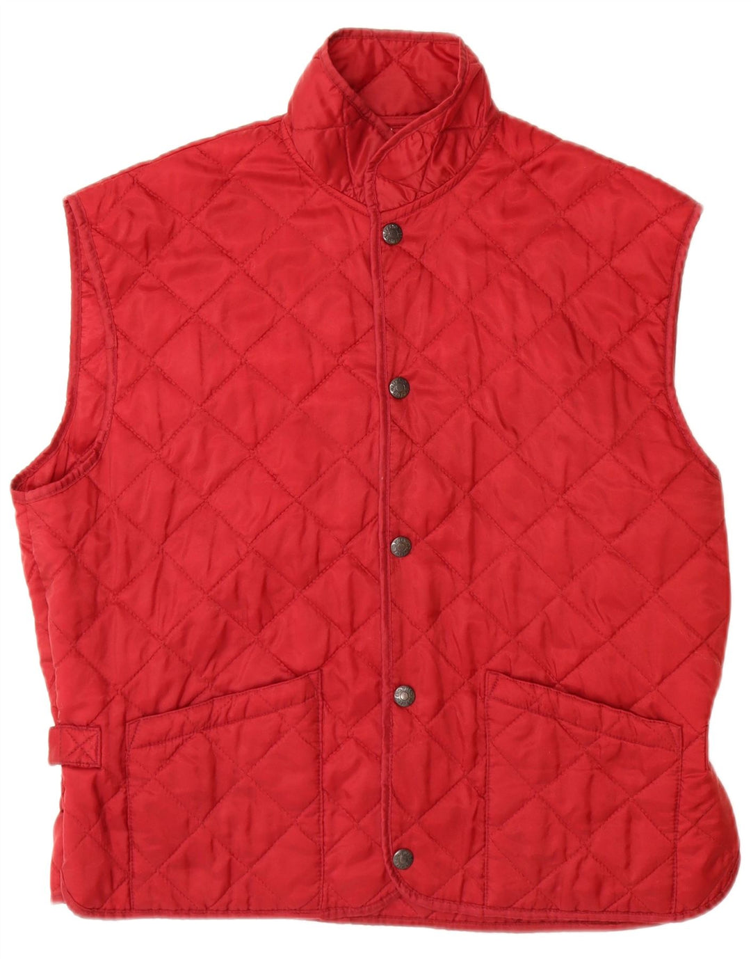 VINTAGE Mens Quilted Gilet UK 38 Medium Red