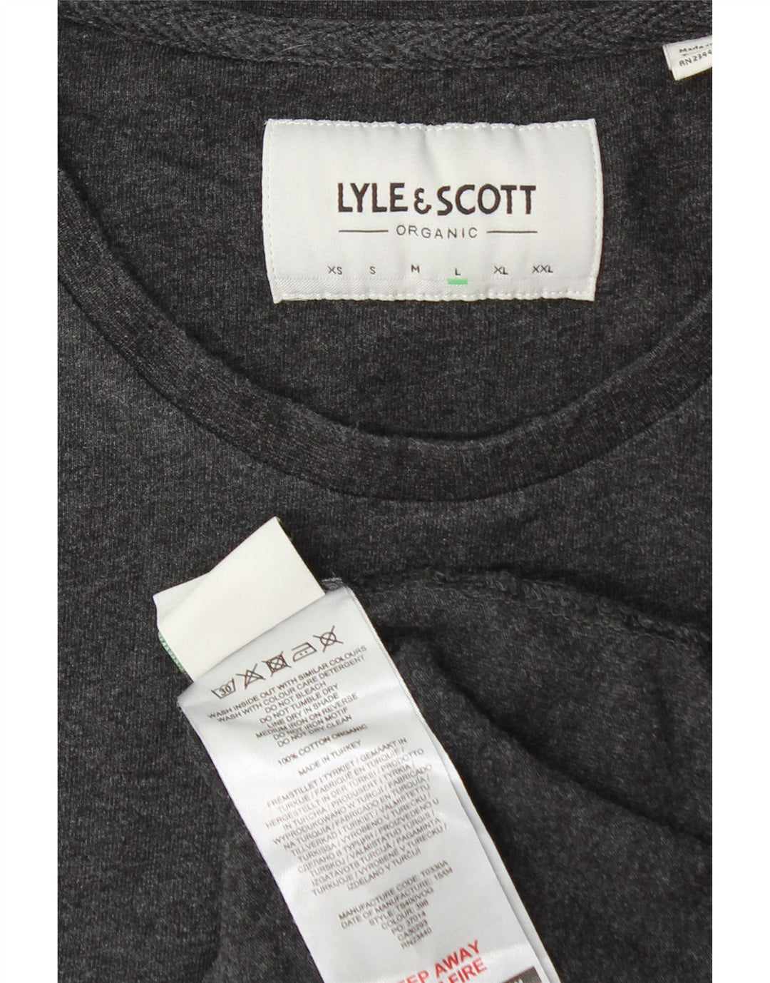Lyle & Scott Mens T-Shirt Top Large Grey Cotton