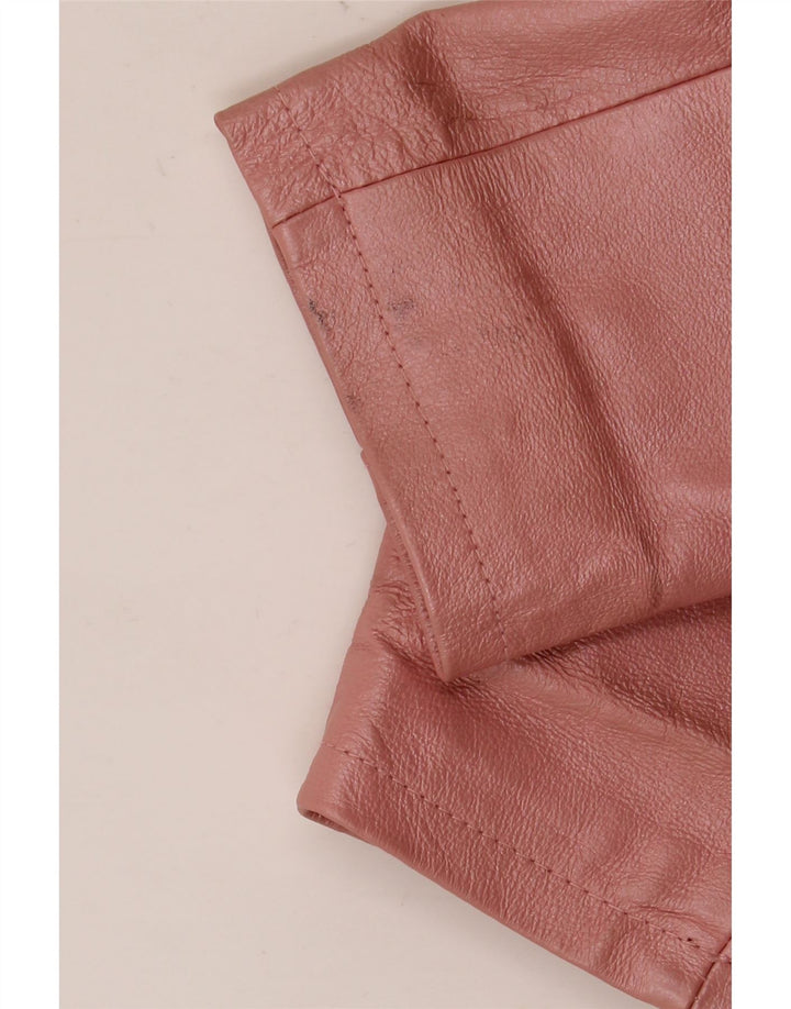 Vintage Womens Leather Jacket UK 18 XL Pink Leather