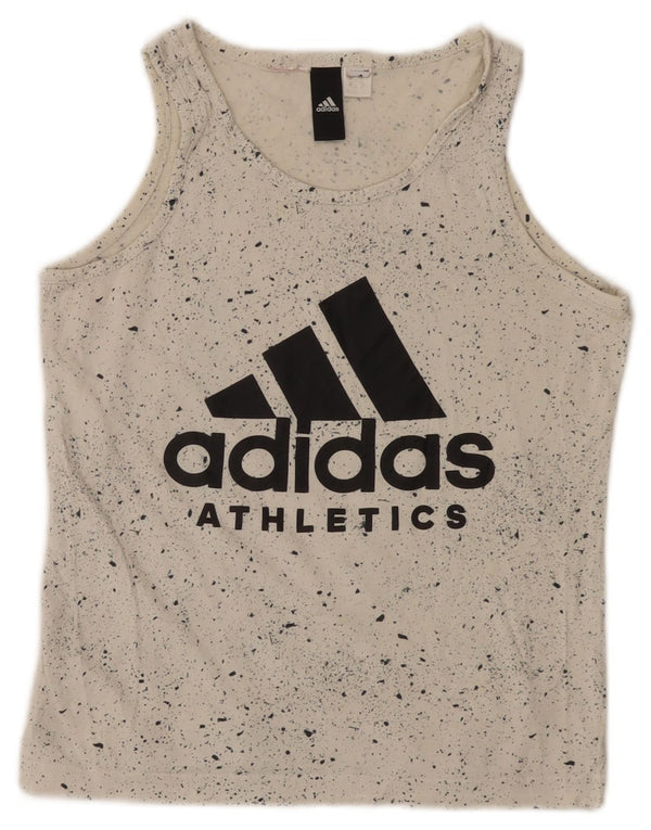 Adidas Girls Graphic Vest Top 11-12 Years White Spotted