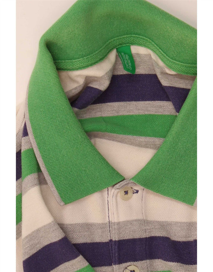 Benetton Mens Polo Shirt Medium Multicoloured Striped