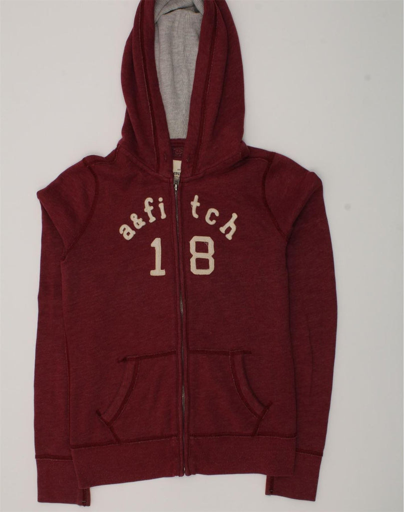 ABERCROMBIE & FITCH Girls Zip Hoodie Sweater 13-14 Years XL Burgundy | Vintage Abercrombie & Fitch | Thrift | Second-Hand Abercrombie & Fitch | Used Clothing | Messina Hembry 